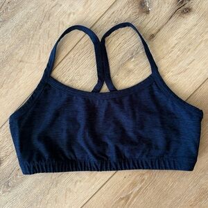Worn Once! Quince Navy Heather Racerback Active Bra, Sz M, 14 in P2P, Like New